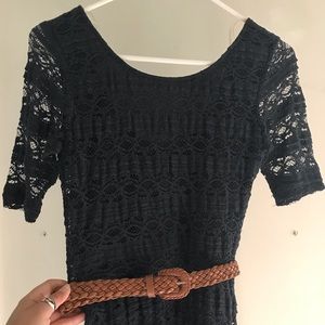 Navy Blue Lace Dress